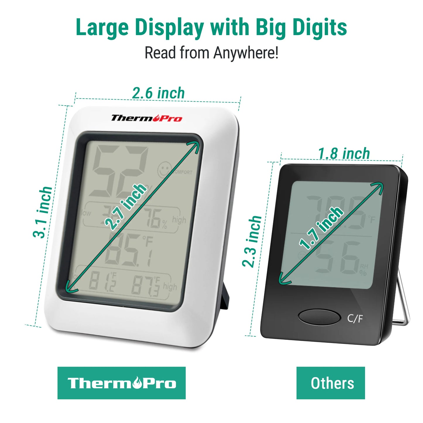 Thermopro TP50 Digital Thermometer Hygrometer Indoor Electronic Environmental Room Thermometer Weather Station For Home