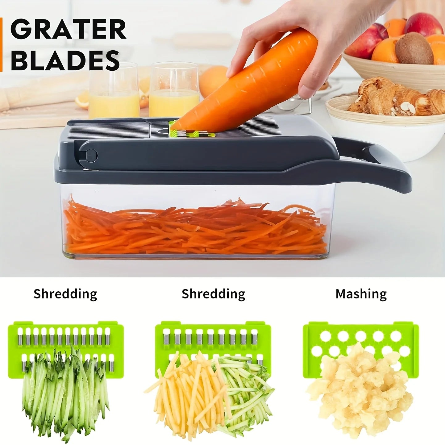 16-in-1 Vegetable Chopper, Professional Onion Chopper, Multifunctional Food Chopper, Kitchen Vegetable Slicer And Dicer, Vegetab