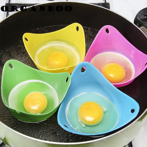 Green Silicone Egg Cooker – 4-Color Non-Stick Silicone Egg Boiler & Poacher Cups