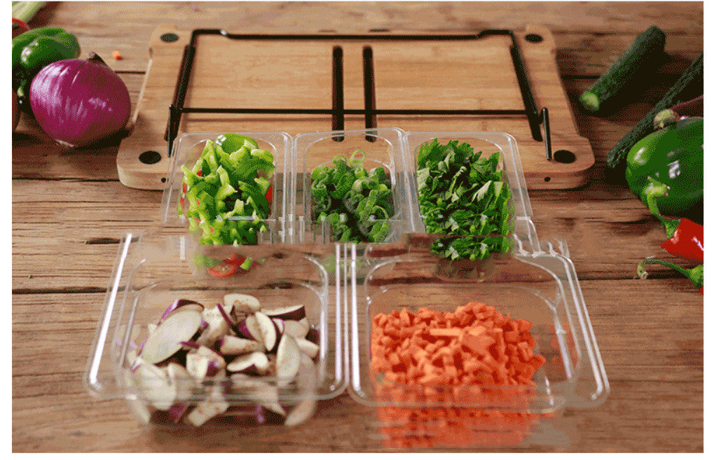 Multifunction Bamboo Cutting Board with Storage Trays – Smooth Food Prep Board for Vegetables, Fruits & Meat