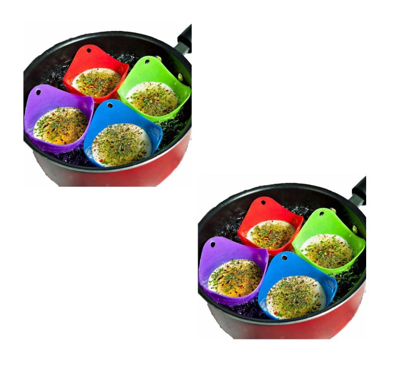 Green Silicone Egg Cooker – 4-Color Non-Stick Silicone Egg Boiler & Poacher Cups