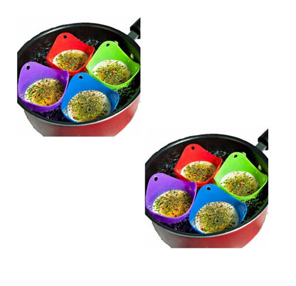 Green Silicone Egg Cooker – 4-Color Non-Stick Silicone Egg Boiler & Poacher Cups