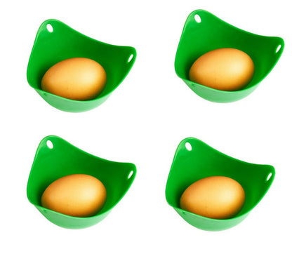 Green Silicone Egg Cooker – 4-Color Non-Stick Silicone Egg Boiler & Poacher Cups