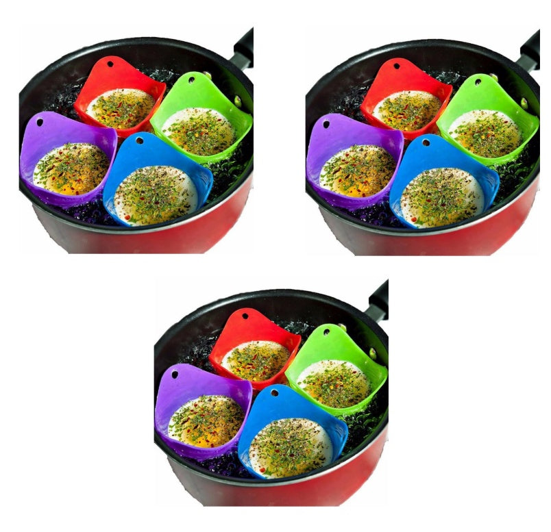 Green Silicone Egg Cooker – 4-Color Non-Stick Silicone Egg Boiler & Poacher Cups