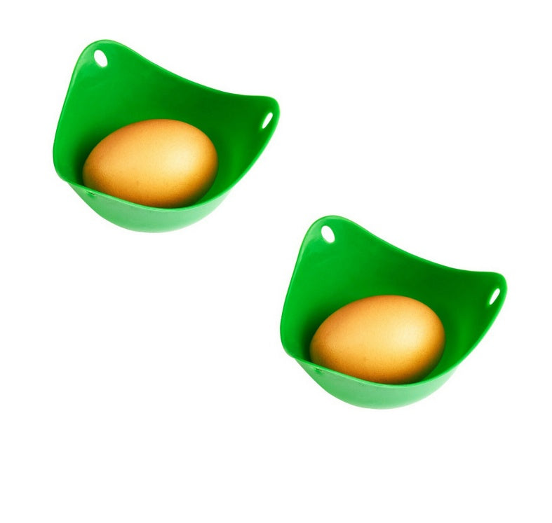Green Silicone Egg Cooker – 4-Color Non-Stick Silicone Egg Boiler & Poacher Cups