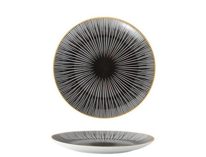 8-Inch Nordic Style Geometric Ceramic Plate – Modern Flat Dish for Breakfast, Steak & Fruit | Decorative & Functional
