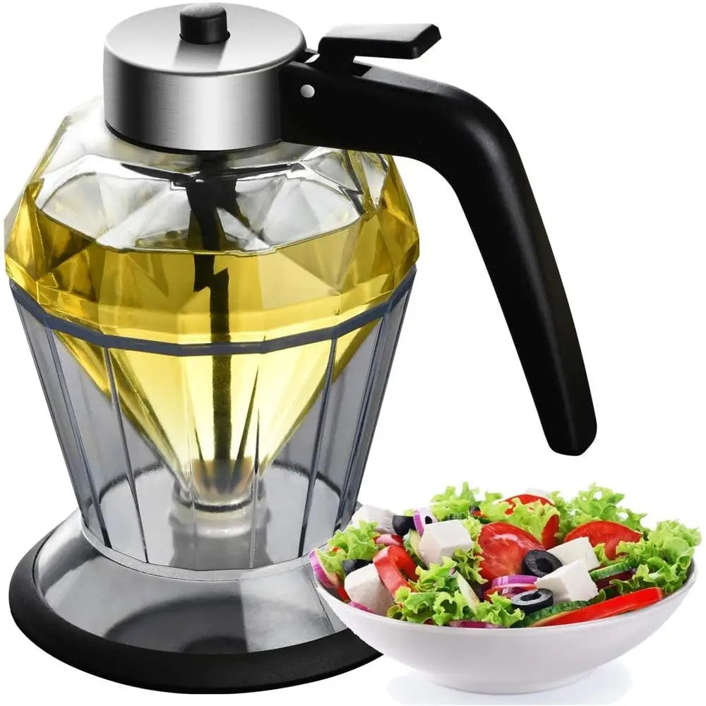 Diamond Glass Oil Jug – Press Type Transparent Oil Dispenser for Kitchen & Multi-Purpose Use