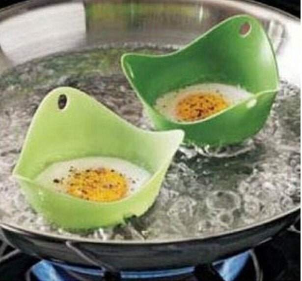 Green Silicone Egg Cooker – 4-Color Non-Stick Silicone Egg Boiler & Poacher Cups