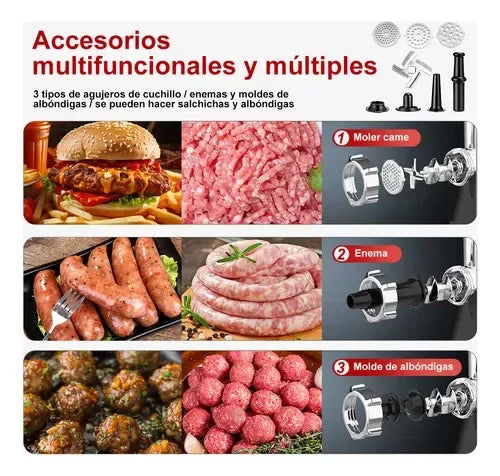 Stainless Steel Electric Meat Grinder Home Multifunctional Blade Meat Mincer Meat Food Processor Sausage Noodles Maker Filler