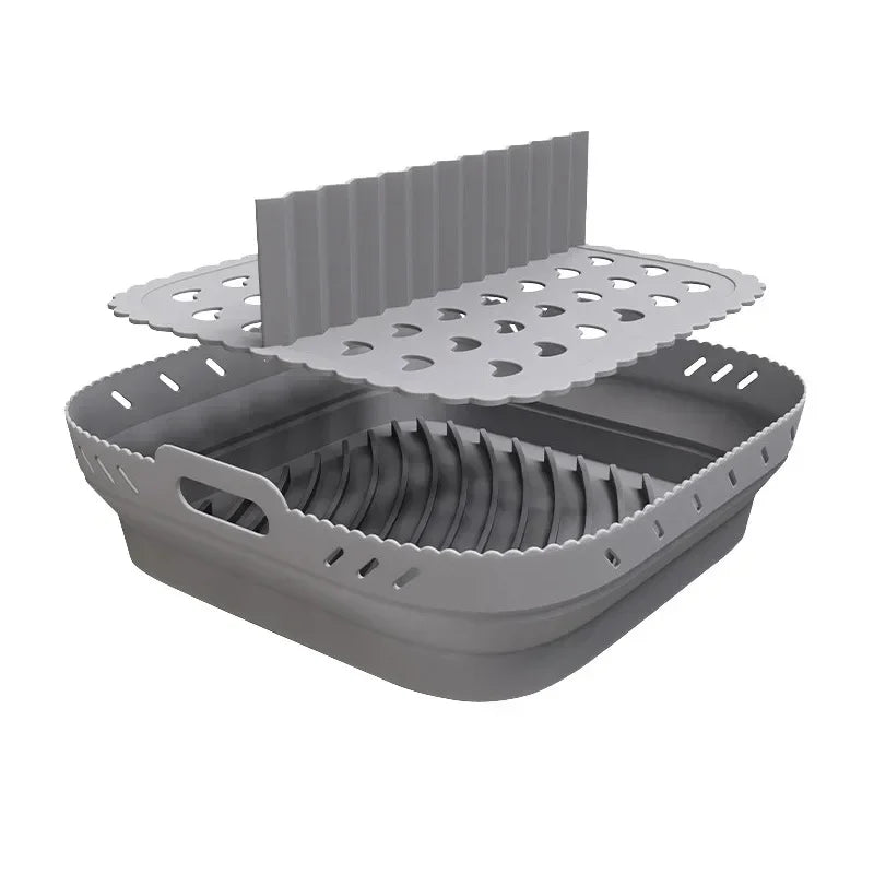8.5 Inch Air Fryer Silicone Basket Plate Reusable Square Foldable Food-Safe Air Fryer Accesoires Cooking Tool Baking Molds Party