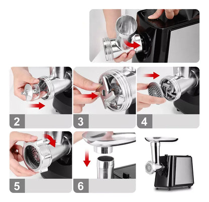 Stainless Steel Electric Meat Grinder Home Multifunctional Blade Meat Mincer Meat Food Processor Sausage Noodles Maker Filler