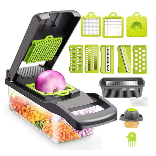 Vegetable Chopper Cutter Mandoline Slicer Cheese Grater - Food Onion Salad Veggie Chopper with Container - Kitchen Tools Gadgets