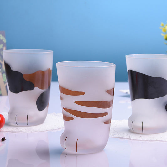 Creative Cute Cat & Tiger Paws Glass Mug – Personality Porcelain Coffee & Milk Tumbler, Perfect Gift