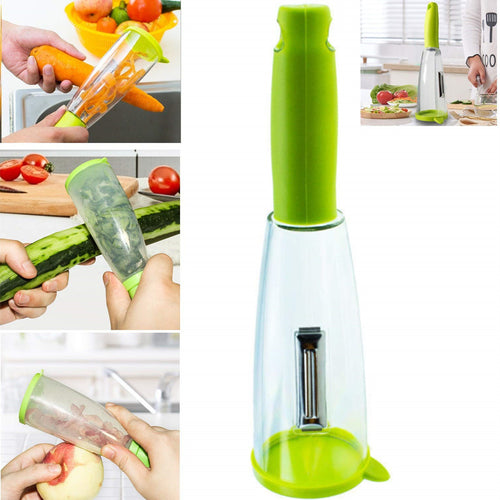 Multifunctional Vegetable Peeler with Storage Box – Stainless Steel Slicer, Shredder & Kitchen Gadget Tool