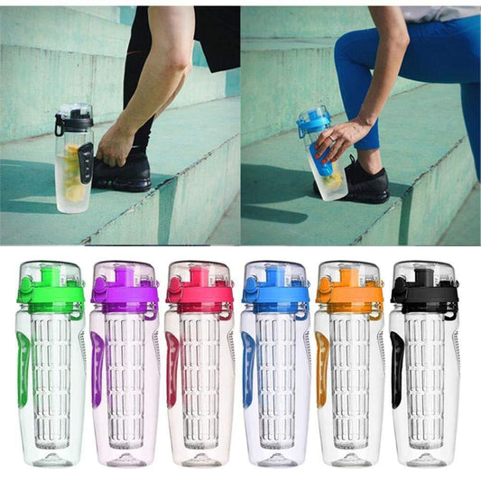 32Oz Fruit Infuser Water Bottle – BPA-Free Plastic Juice Shaker & Sports Drink Bottle with Removable Infuser